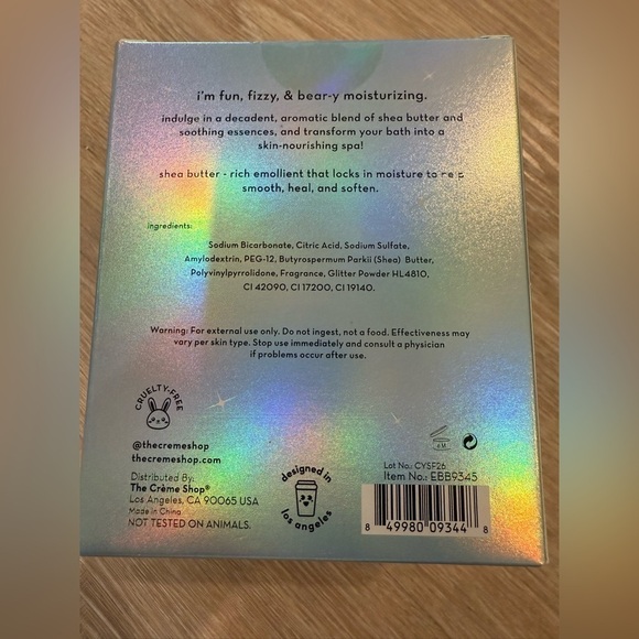 NEW The Creme Shop Heart-Shaped Bath Bomb - Blue-Beary Mint - Picture 2 of 2